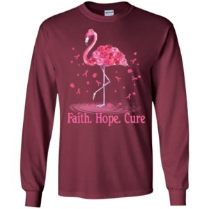Breast cancer awareness flamingo faith hope cure long sleeve