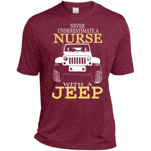 Never underestimate nurse with jeep sport t-shirt