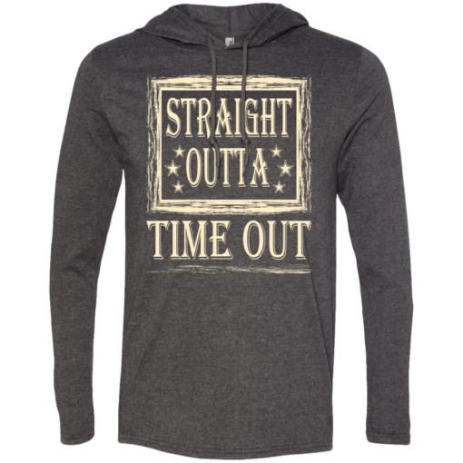 Kids straight outta time out funny parody kids boys humor long sleeve hoodie