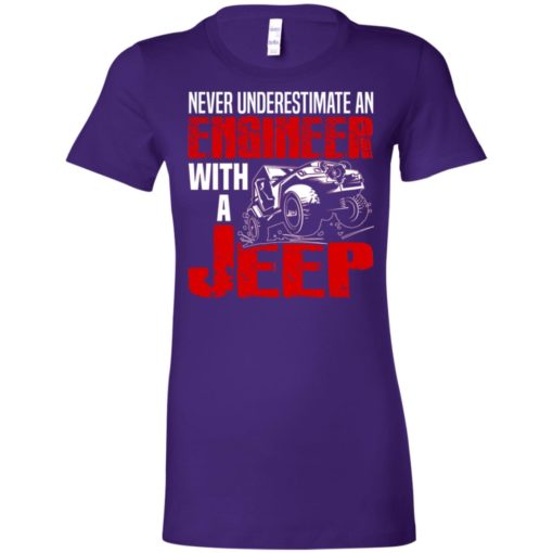 Never underestimate engineer with jeep women tee