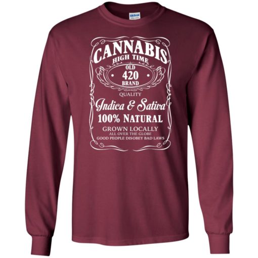 Funny wine shirts – cannabis wine addicted funny wine label long sleeve