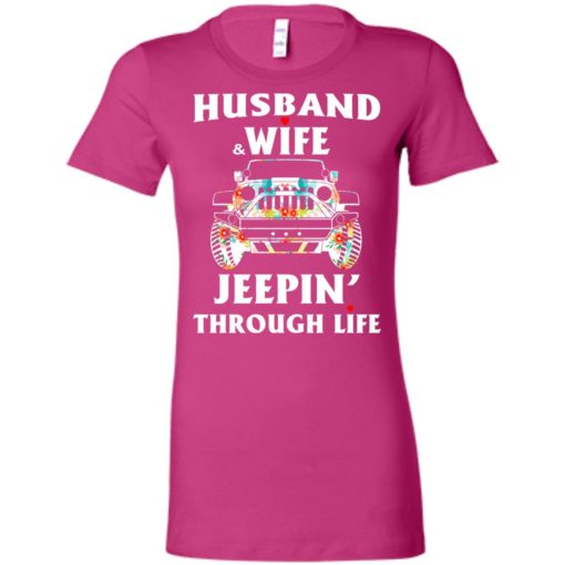 Husband and wife jeeping through life women tee