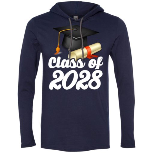 Graduation gift shirt class of 2028 graduates long sleeve hoodie