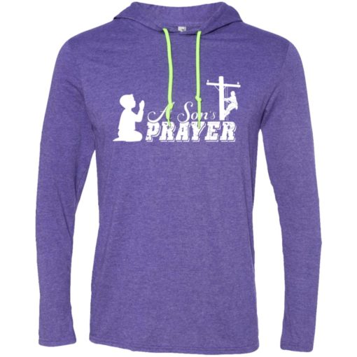 Lineman son prayer shirt for lineman daddy father gift long sleeve hoodie