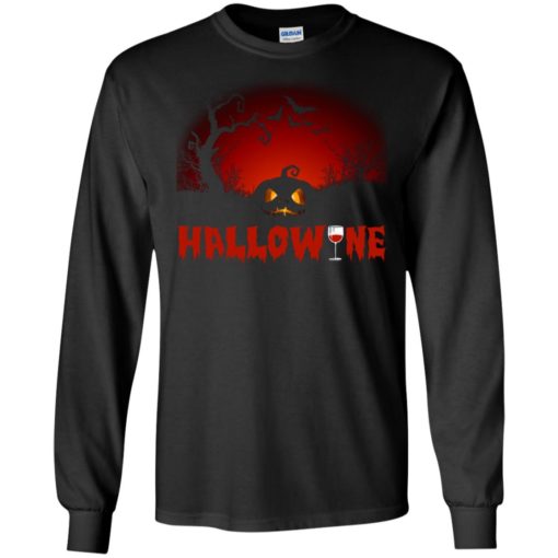 Hallowine t-shirt funny scary cool halloween costume long sleeve