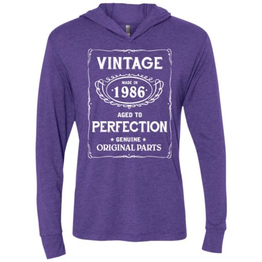 Aged to perfection made in 1986 vintage age birthday gift genuine original parts unisex hoodie