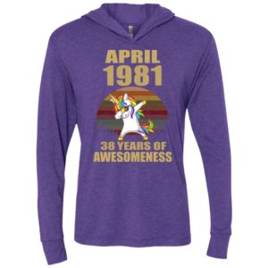 April 1981 unicorn 38 years of awesomeness retro vintage unisex hoodie