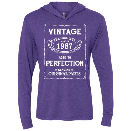 Aged to perfection made in 1987 vintage age birthday gift genuine original parts unisex hoodie