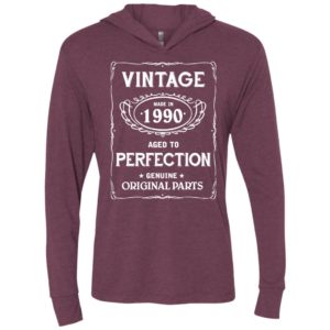 Aged to perfection made in 1990 vintage age birthday gift genuine original parts unisex hoodie