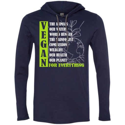 Vegetarian gift shirt vegan for out health, planet, for everything long sleeve hoodie
