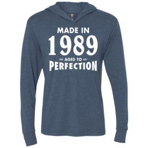 Made in 1989 aged to perfection original parts vintage age birthday gift celebrate grandparents day unisex hoodie