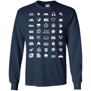 Cool icon traveller funny speak love 40 travel icons long sleeve