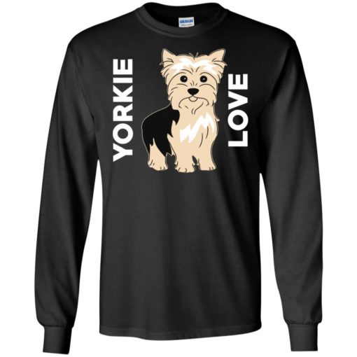 Yorkie love artwork cute design for dogs lover long sleeve