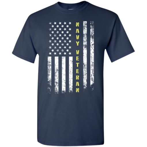 Proud navy veteran miracle job title american flag t-shirt