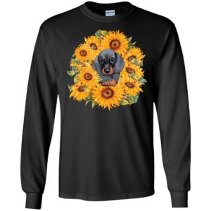 Dachshund in sunflower creative dogs loving puppy long sleeve