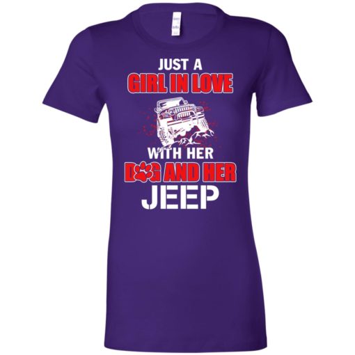 Just a girl in love with her dog and jeep women tee