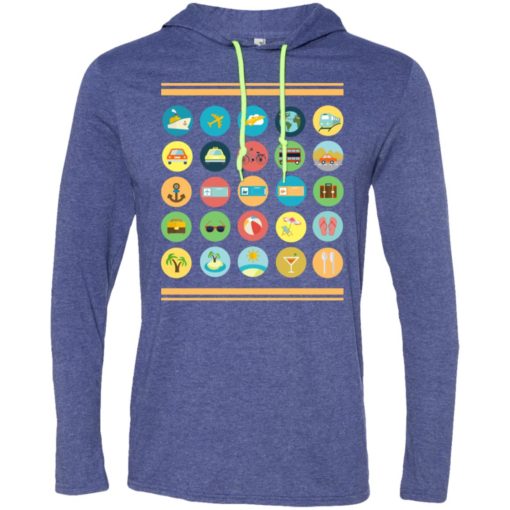 Traveller t-shirt with 40 icons to communicate gift long sleeve hoodie