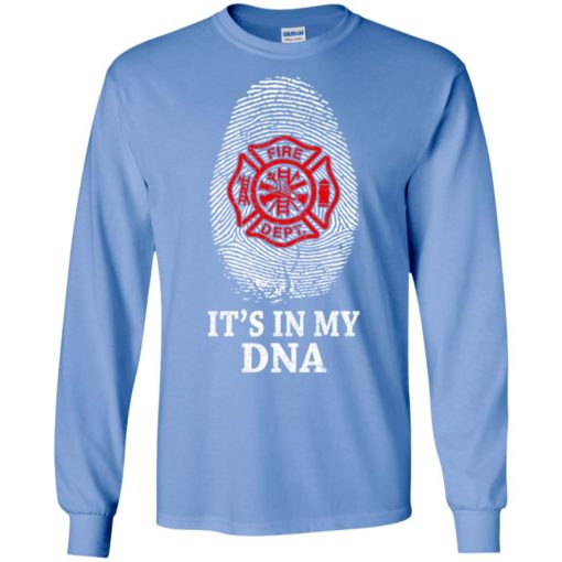 Firefighter it’s in my dna graphic fingerprints proud fathers day long sleeve