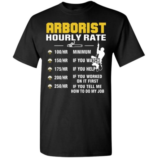 Arborist hourly rate funny how to do my job t-shirt