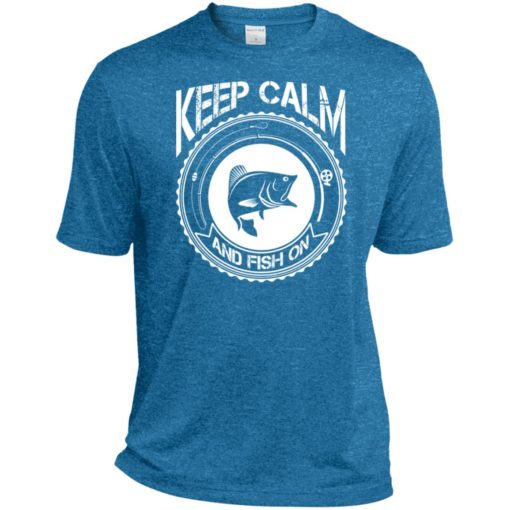 Keep calm and fish on funny fishing t-shirt sport tee