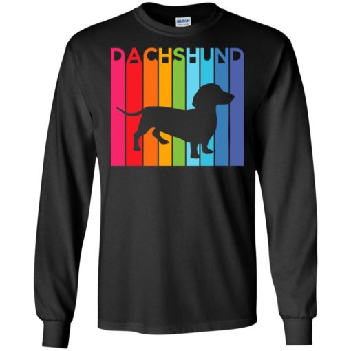 Dachshund rainbow color modern artwork dog shirt ideas long sleeve