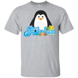 Aloha penguin animal gift cute kids hawaiian t-shirt