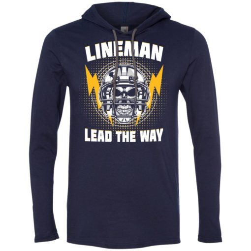 American football lineman shirts lineman lead the way2 long sleeve hoodie