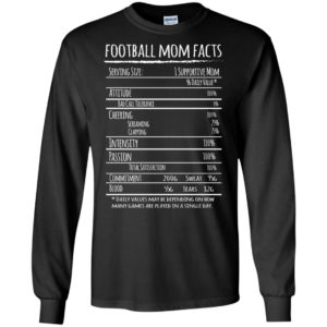 Football mom facts shirt funny gift for football player mother long sleeve