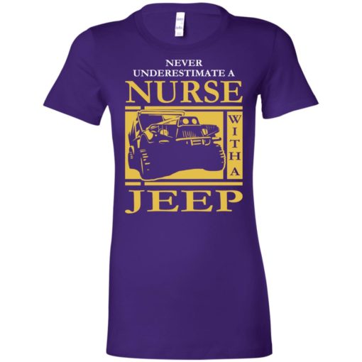 Nurse lover never underestimate nurse with a jeep women tee