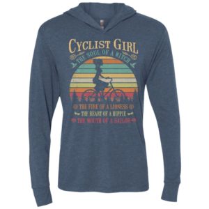 Cyclist girl the soul of a witch the fire of a lioness unisex hoodie