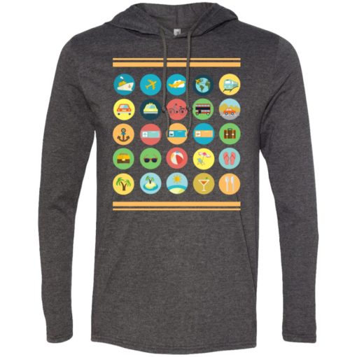 Traveller t-shirt with 40 icons to communicate gift long sleeve hoodie