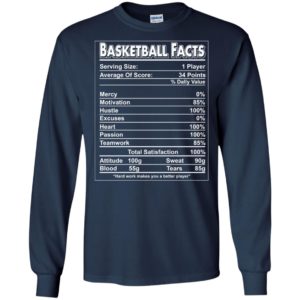 Basketball facts label funny define for players long sleeve
