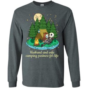 Jack skellington and sally husband and wife camping partners for life long sleeve