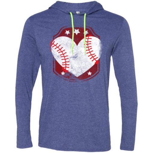 Baseball heart softball mom gift for baseball player lover long sleeve hoodie