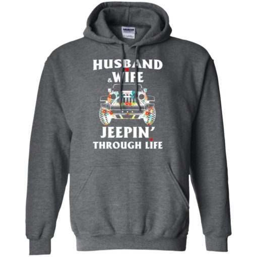 Husband and wife jeeping through life hoodie