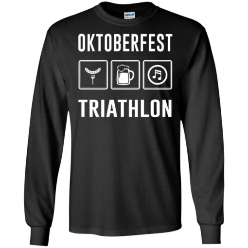 Oktoberfest triathlon beer festival love drinking hotdog music long sleeve