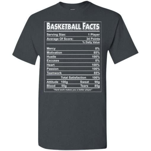 Basketball facts label funny define for players t-shirt