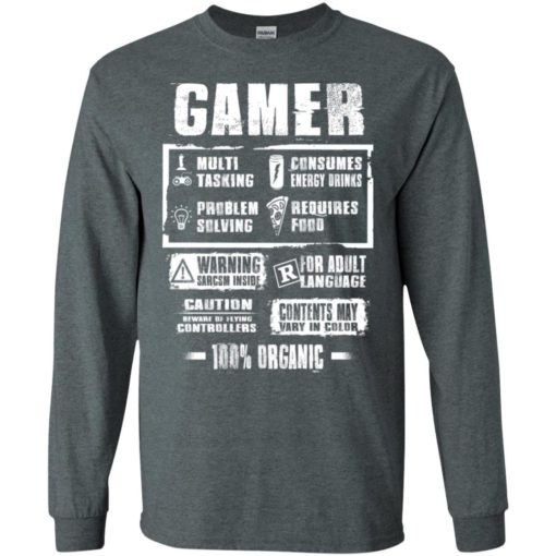 Funny gamer label gift for who love video game gaming addicted long sleeve