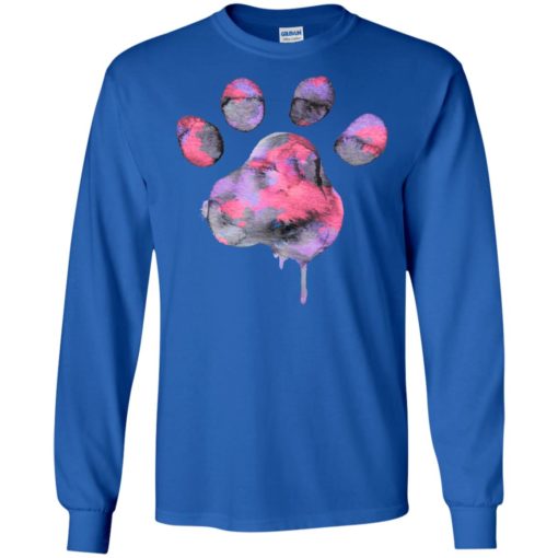 Watercolor purple paw art dog cat pet lover protect animals long sleeve