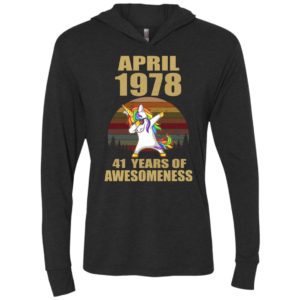 Dabbing unicorn april 1978 41 years of awesomeness vintage unisex hoodie