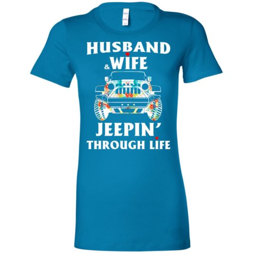 Husband and wife jeeping through life women tee