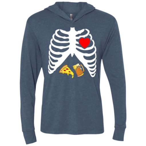 Halloween skeleton maternity pizza & beer unisex hoodie