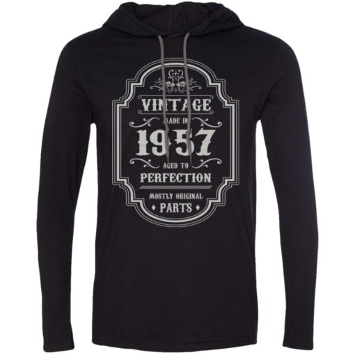 Birthday gift vintage made in 1957 age to perfection long sleeve hoodie