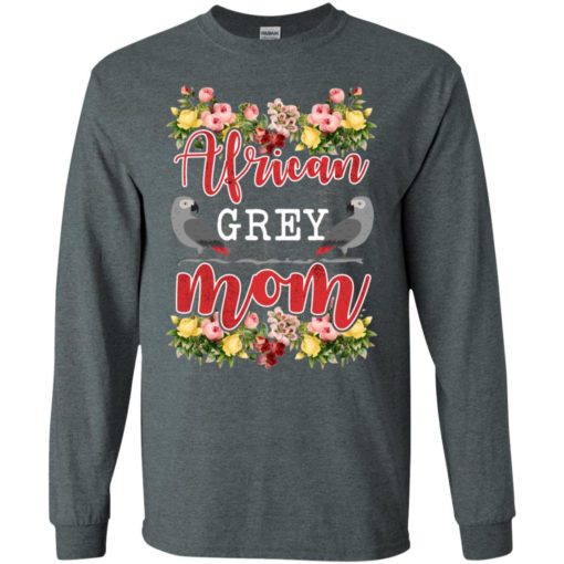 Floral african grey parrot mom long sleeve