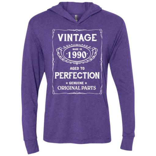 Aged to perfection made in 1990 vintage age birthday gift genuine original parts unisex hoodie