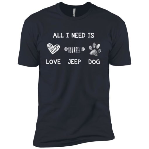 All i need is love jeep and dog premium t-shirt