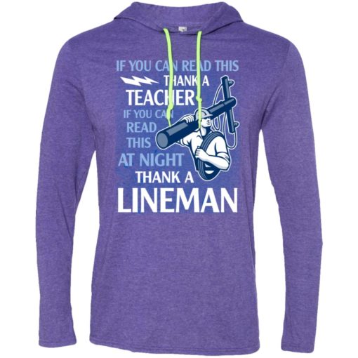 Thank a lineman shirt electrical lineman hoodies lineman sweatshirts long sleeve hoodie