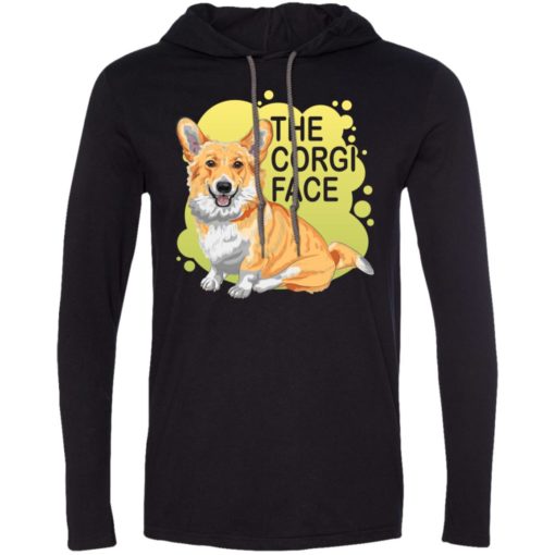 The corgi face gift i love corgi dog cute owner corgi lover long sleeve hoodie