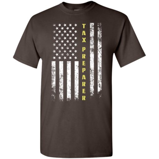 Proud tax preparer miracle job title american flag t-shirt