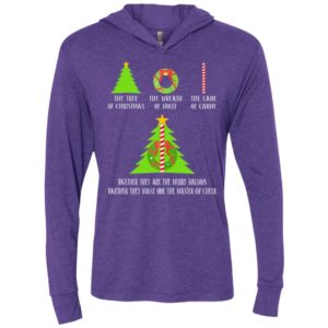 The tree of christmas the wreath of holly the cane of candy together unisex hoodie